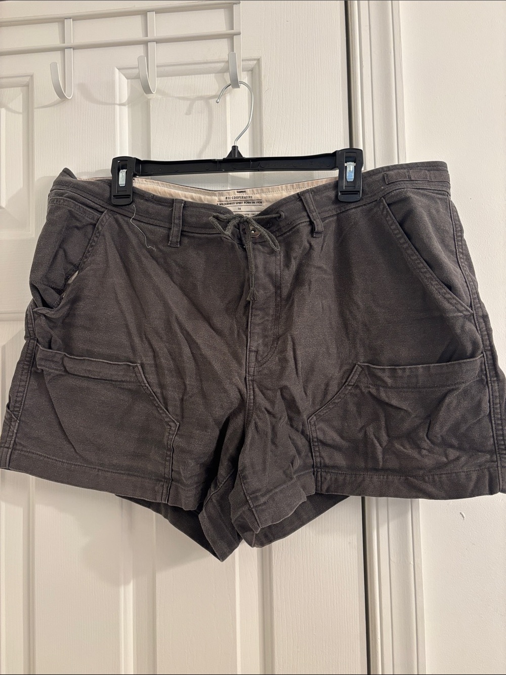 Women's Cargo Shorts in Charcoal with Utility Pockets